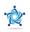 Blue teamwork people business icon