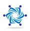 Blue teamwork people business icon