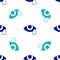 Blue Tear cry eye icon isolated seamless pattern on white background. Vector