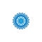 Blue tech flower logo design