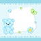 Blue teddy bear card