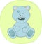 Blue teddy bear (sticker)