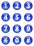 Blue telephone buttons
