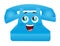 Blue telephone cartoon