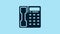 Blue Telephone handset icon isolated on blue background. Phone sign. 4K Video motion graphic animation