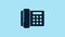 Blue Telephone icon isolated on blue background. Landline phone. 4K Video motion graphic animation