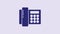 Blue Telephone icon isolated on purple background. Landline phone. 4K Video motion graphic animation