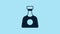 Blue Tequila bottle icon isolated on blue background. Mexican alcohol drink. 4K Video motion graphic animation