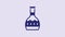 Blue Tequila bottle icon isolated on purple background. Mexican alcohol drink. 4K Video motion graphic animation