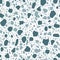 Blue terrazzo flooring vector seamless pattern.