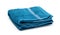 Blue terry towel isolated on a white