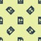 Blue Test or exam sheet icon isolated seamless pattern on yellow background. Test paper, exam or survey concept. Vector