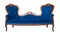 Blue textile classic sofa isolated