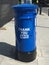 Blue thank you NHS postbox outside st Thomas hospital in London, where Boris Johnson was treated.
