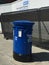 Blue thank you NHS postbox outside st Thomas hospital in London, where Boris Johnson was treated.