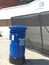 Blue thank you NHS postbox outside st Thomas hospital in London, where Boris Johnson was treated.