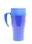 Blue thermos for coffee mug