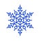 Blue thin line snowflake. Logo vector illustration