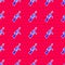 Blue Thompson tommy submachine gun icon isolated seamless pattern on red background. American submachine gun. Vector