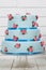 Blue three-tiered cake