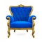 Blue Throne Chair Isolated