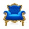 Blue Throne Chair Isolated