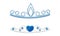 Blue Tiara or Diadem as Jeweled Ornamental Crown Vector Set