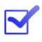 Blue tick symbol