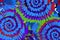 Blue tie dye swirl background. Trendy spiral Fashion Dirty Paint. Tie Dye Striped Design. Rainbow Artistic Circle. Tie