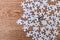 blue tiles of a puzzle on a wooden table. Concept to indicate le