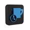 Blue Time management icon isolated on transparent background. Clock and coffee cup sign. Productivity symbol. Black