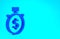 Blue Time is money icon isolated on blue background. Money is time. Effective time management. Convert time to money