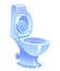 Blue toilet bowl