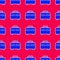 Blue Toolbox icon isolated seamless pattern on red background. Tool box sign. Vector Illustration