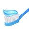 Blue toothbrush and whitening toothpaste