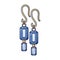 Blue topaz earrings icon, cartoon style