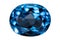Blue Topaz gemstone, top view. Oval cut, 4.05 carats