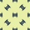 Blue Torah scroll icon isolated seamless pattern on yellow background. Jewish Torah in expanded form. Star of David