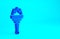 Blue Torch flame icon isolated on blue background. Symbol fire hot, flame power, flaming and heat. Minimalism concept