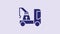 Blue Tow truck icon isolated on purple background. 4K Video motion graphic animation