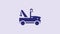 Blue Tow truck icon isolated on purple background. 4K Video motion graphic animation