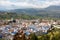 Blue town Chefchaouen Morocco. Aerial panoramic view