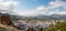 Blue town Chefchaouen Morocco. Aerial panoramic view