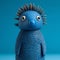 Blue Toy Bird Figurine With Grotesque Character Design