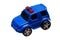 A blue toy car police van