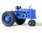 Blue Toy Tractor on White