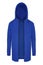Blue tracksuit unzipped with hood