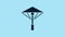 Blue Traditional Japanese umbrella from the sun icon isolated on blue background. 4K Video motion graphic animation