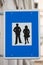 blue traffic sign figures beginning pedestrian zone