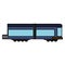 blue train wagon rail